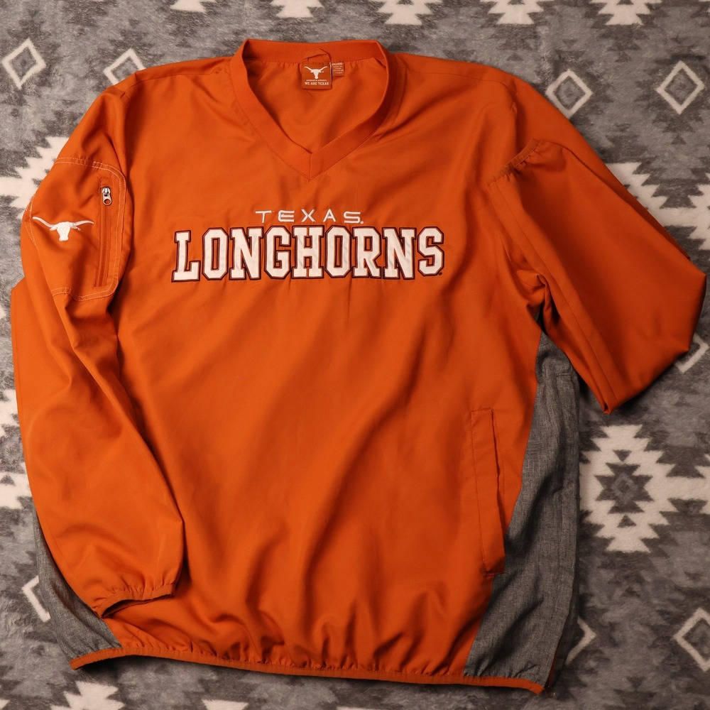 Texas Longhorns Windbreaker Pullover Orange XXL Authentic Apparel VTG Y2K